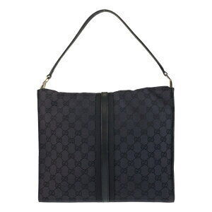 Gucci bag GG handbag black canvas Jackie shoulder leather
